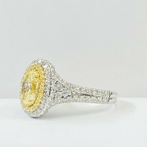 GIA Certified 2.03 Ct Yellow Oval Cut Diamond Engagement Ring 18k White Gold - $4,949.01