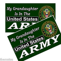MY GRANDAUGHTER IS IN THE ARMY HELMET BUMPER PACK OF 4 STICKER DECAL USA... - $22.55