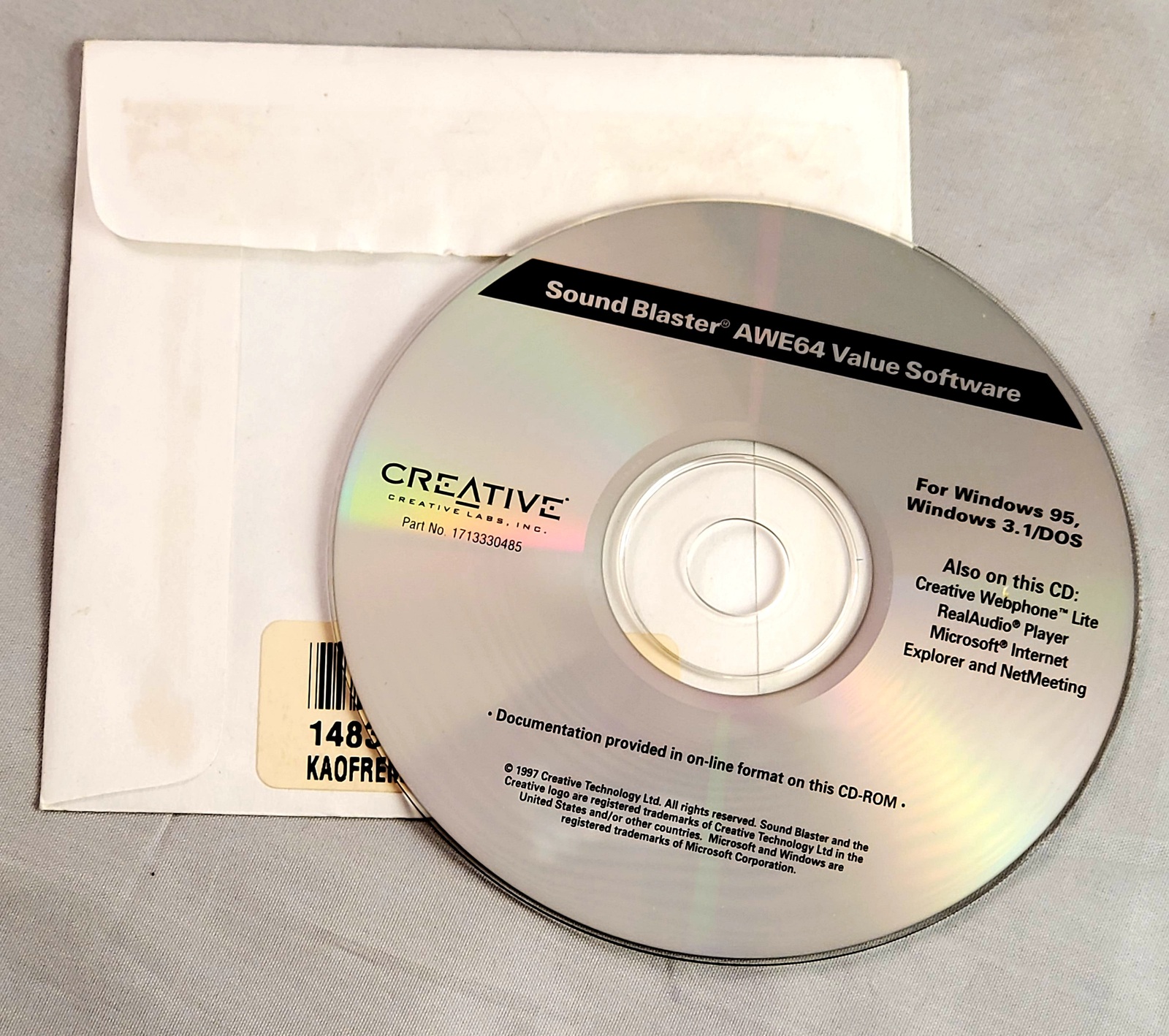 Creative Labs Sound Blaster AWE64 replacement CD for Windows 95 3.1 ...