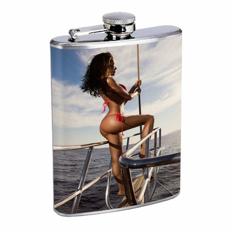 Norwegian Pin Up Girls D3 Flask 8oz Stainless Steel Hip Drinking Whiskey 