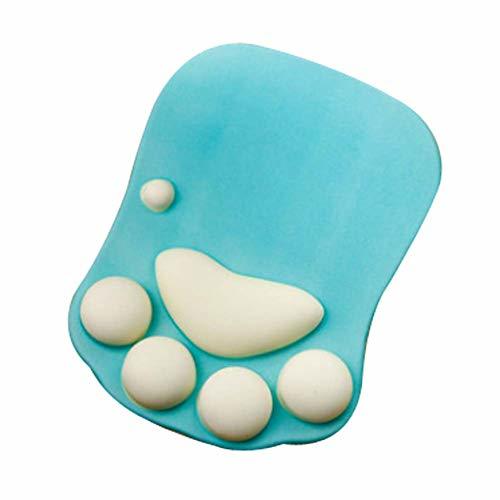 Lovely Cat Paw Mouse Pad with Wrist Support Soft Silicone Wrist Rests, Green