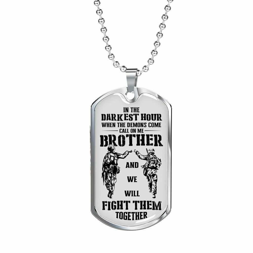 To My Brother Dog Tag Army Brother Necklace Great Gifts for your