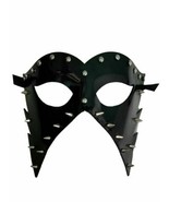 Black Patent Leather Metal Spikes Studs Masquerade Goth Mardi Gras Mask - $17.12