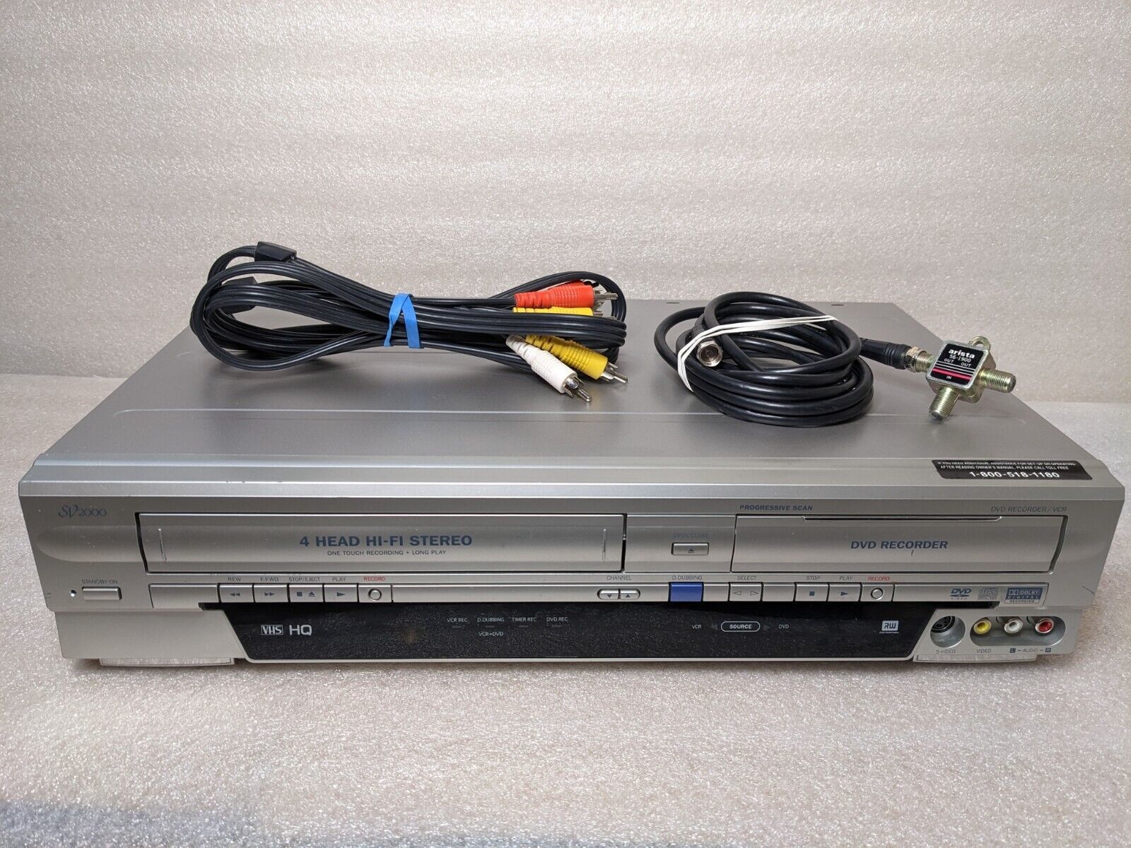 Funai SV2000 WV20V6 DVD/VCR Recorder 4 Head HiFi DVD/VHS Combo W/Remote TESTED DVD & Bluray