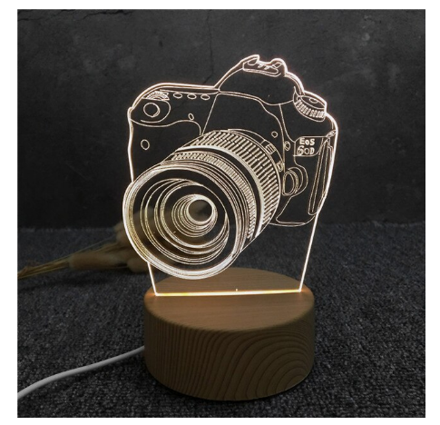 3D LED Lamp Creative Wood grain Night Lights Novelty Illusion Night Illusion 4