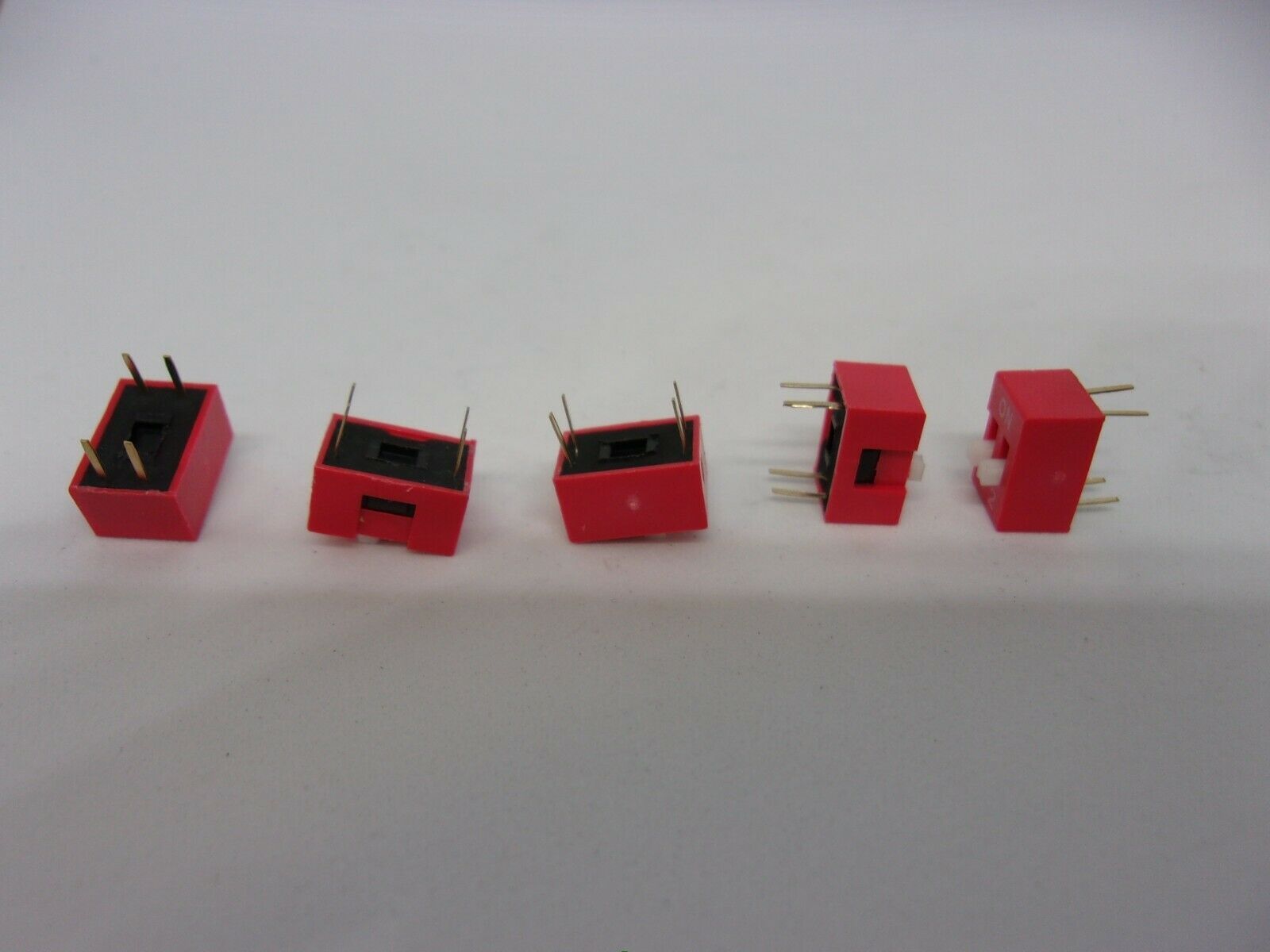 5x Pack Dual 2 Bit 2 Position Way On Off Jumper Slider Selector Switch