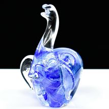 Dynasty Gallery Handmade Blue Elephant Glow in the Dark Art Glass Figurine image 4