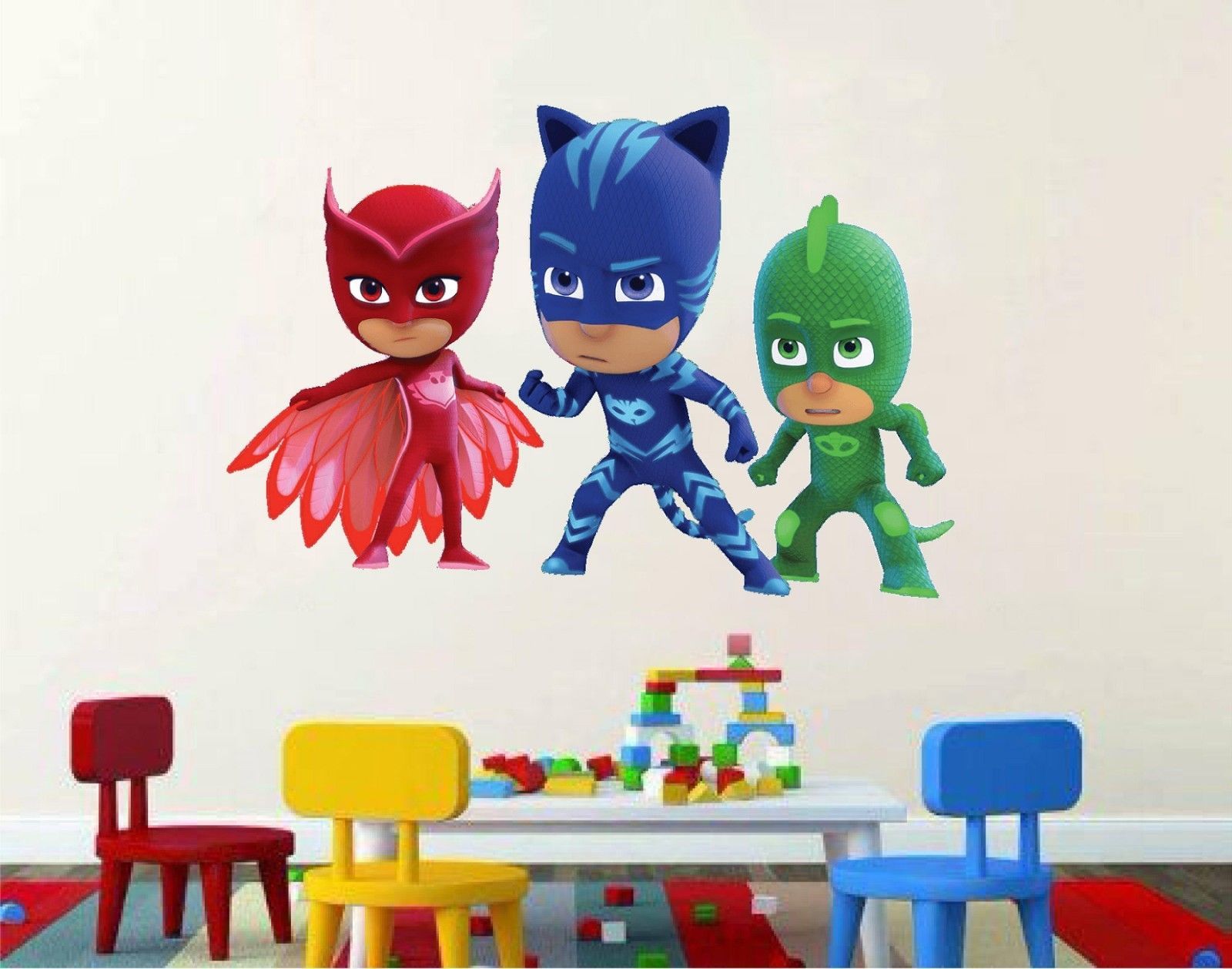 Pj Masks kids bedroom 3D Window Decal WALL STICKER Home Decor Art Mural 1 Decals, Stickers