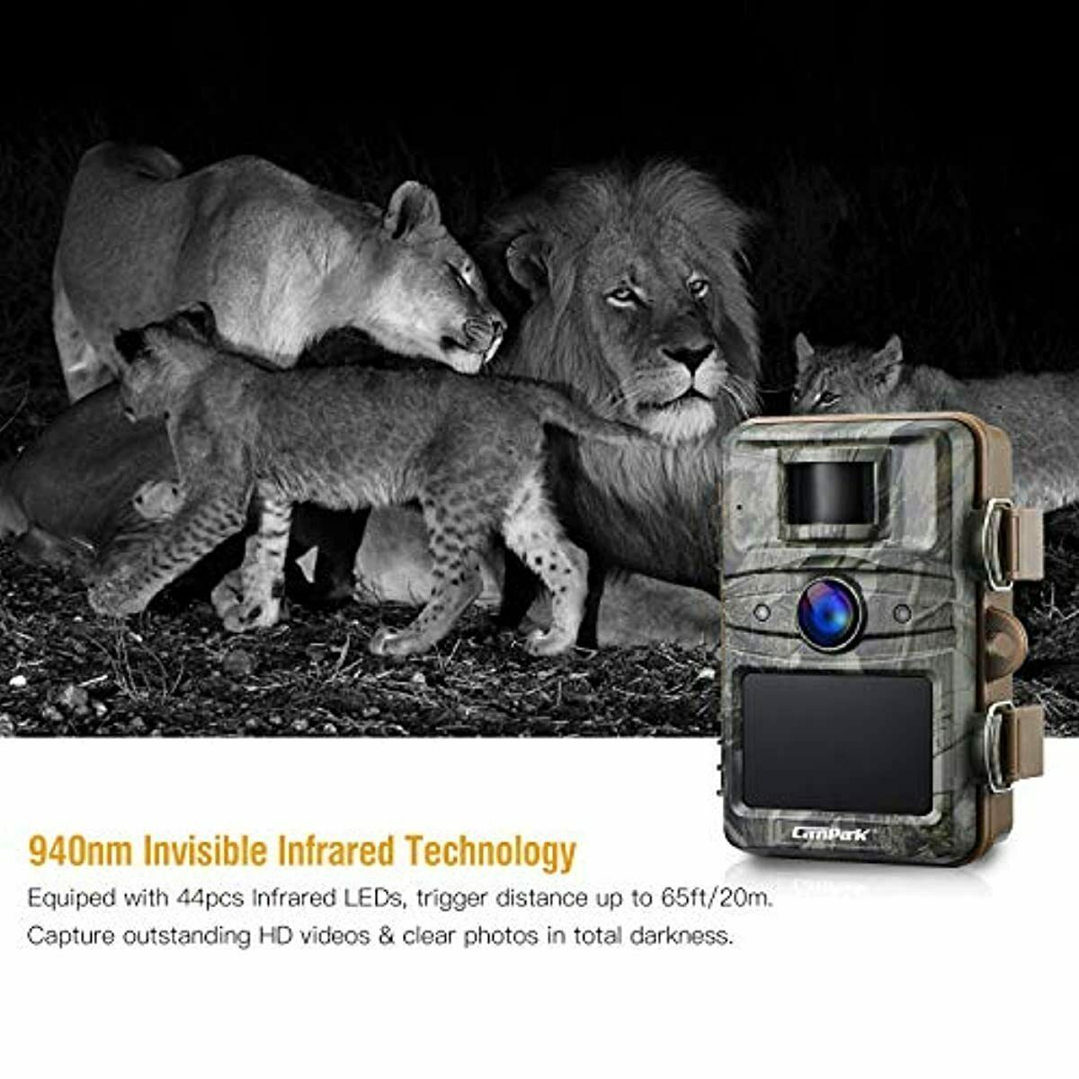 Campark T70 Trail Game Camera No Glow Night Vision 14MP 1080P Outdoor