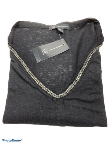 Primary image for INC  Women’s S/S V-Neck Blouse.Deep Black.Sz.L.NWT.MSRP$49.50