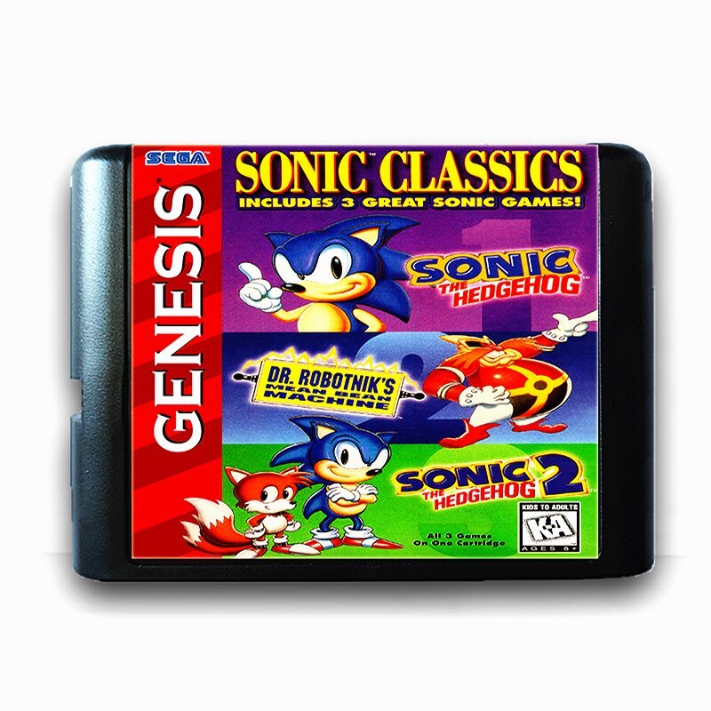 Sonic the Hedgehog 1 2 3 for Sega Genesis Mega Drive Classic Tails ...