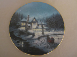 Moonlit Sleigh Ride Collector Plate Thomas Kinkade Yuletide Memories 3 Christmas - $31.20