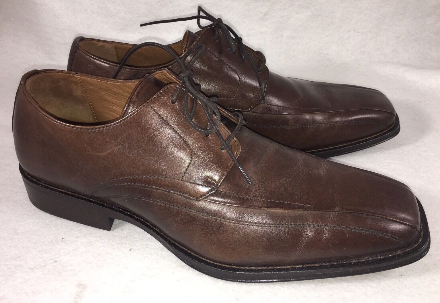 Johnston & Murphy Brown Leather 20-6460 Harding Panel Lace-up Oxfords ...