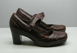 Clarks Artisan  SHOES Brown Leather  Woman's 7.5 M Heels Dress Office Straps - $18.80