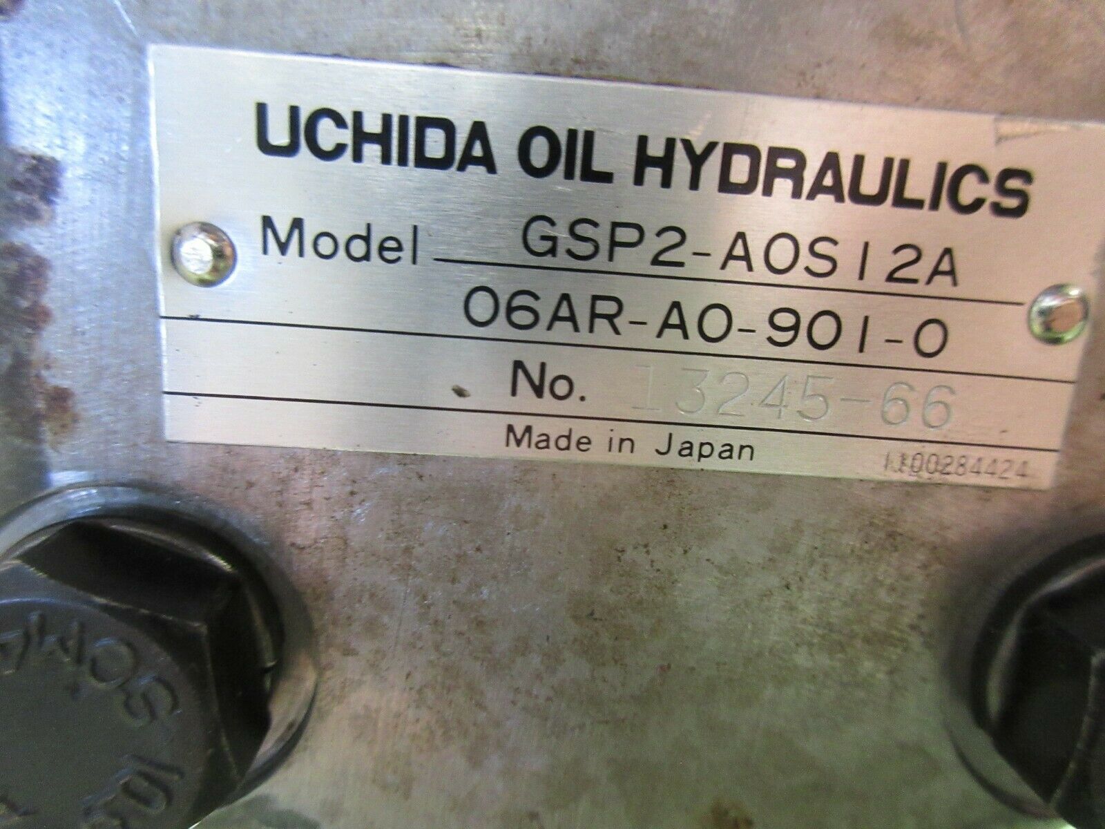 UCHIDA OIL HYDRAULICS MOTOR PUMP GSP JIS C 4004 TYPE IK GSP2A0S12A
