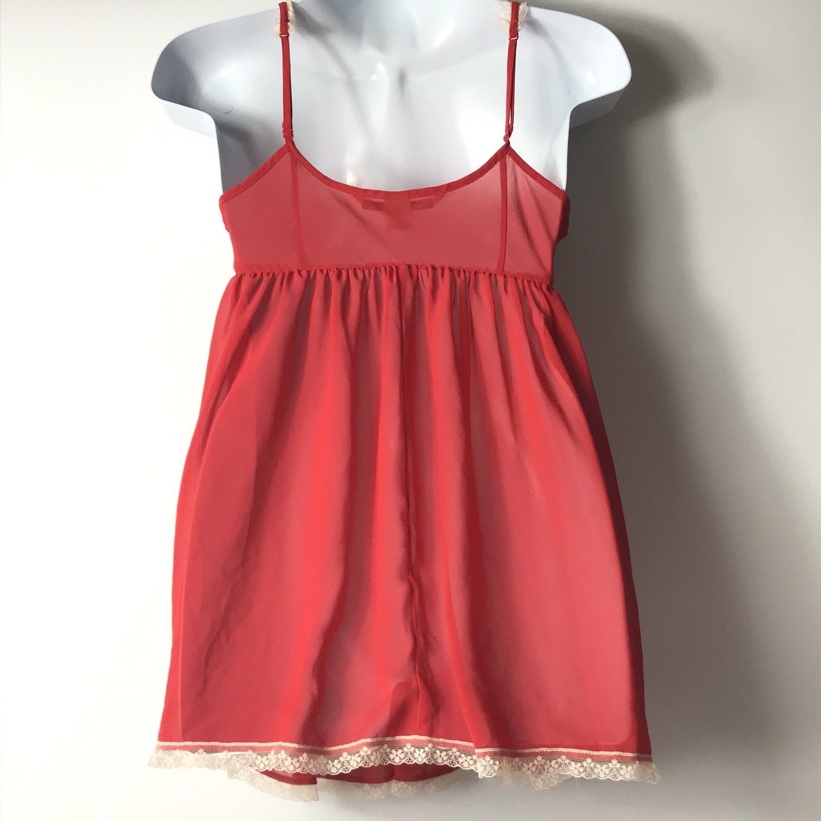 Victoria Secret Women XS Extra Small Sexy Chiffon Baby Doll Slip Sheer