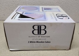Burnes of Boston Level Line - 3 White Wooden Cubes Shelf image 2