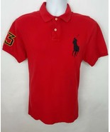 Polo Ralph Lauren Big Pony Embroidered Red Polo Shirt Size L Custom Fit - $32.74