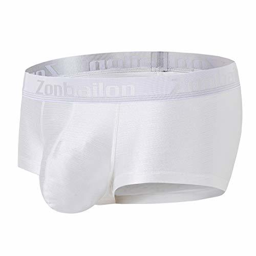 Mens White Sexy Boxer Briefs Sport No Fly Big Bulge Pouch Trunk ...