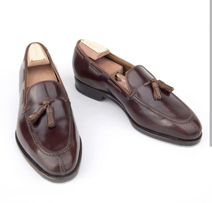 Men's Handmade Brown Color Shoes, Men's Leather Tussles Slip On Loafer ...
