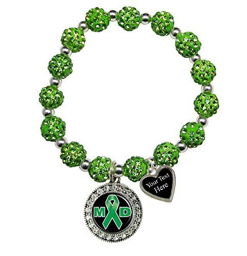 Holly Road Muscular Dystrophy Awareness Green Bling Stretch Bracelet Jewelry Cho
