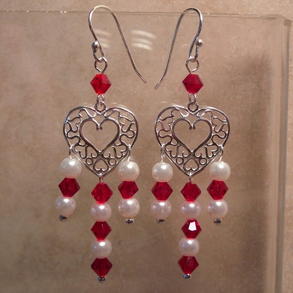 The Gem Girl Sterling Silver Open Heart Chandelier Earrings ~ Valentine ...