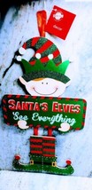 Christmas House Hanging Decor- NEW-SHIP24HRS. Santa’s Elves See Everything. 14”. - $27.71