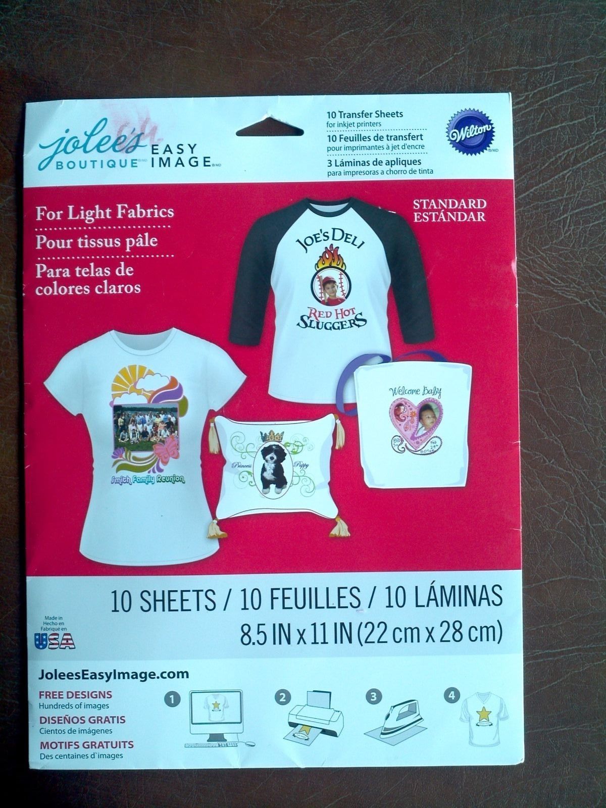 Jolee's EASY IMAGE Transfer Sheets for LIGHT Fabrics 10 Sheets