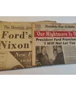 Honolulu Star-Bulletin and Honolulu Advertiser 1974 Nixon/Ford Newspaper  - $64.35
