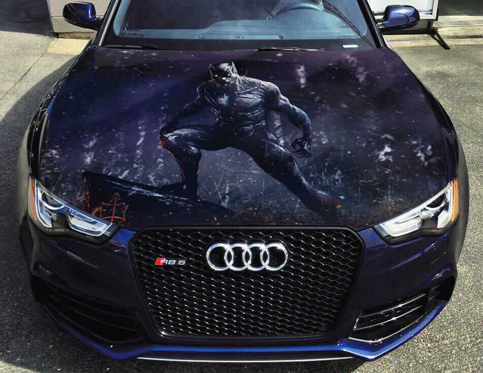 Car Hood Vinyl Wrap Color Graphics Decal Black Panther in the Night #5 ...