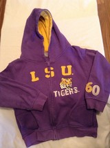 Size 6 Youth large LSU Tigers jacket NCAA hoodie purple long sleeve - $20.59