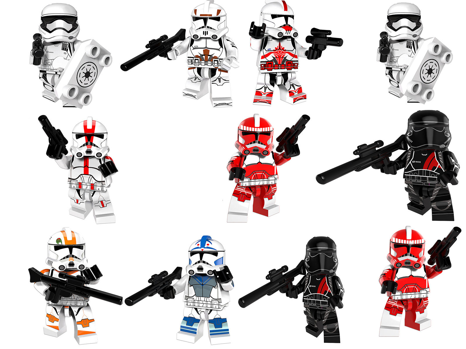 8pcs/set Star Wars Series Phase 3 Armored Clones Collectible Minifigures