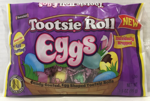 Tootsie Roll Eggs NEW! Candy Coated, Egg Shaped Tootsie Rolls (Four 3 ...