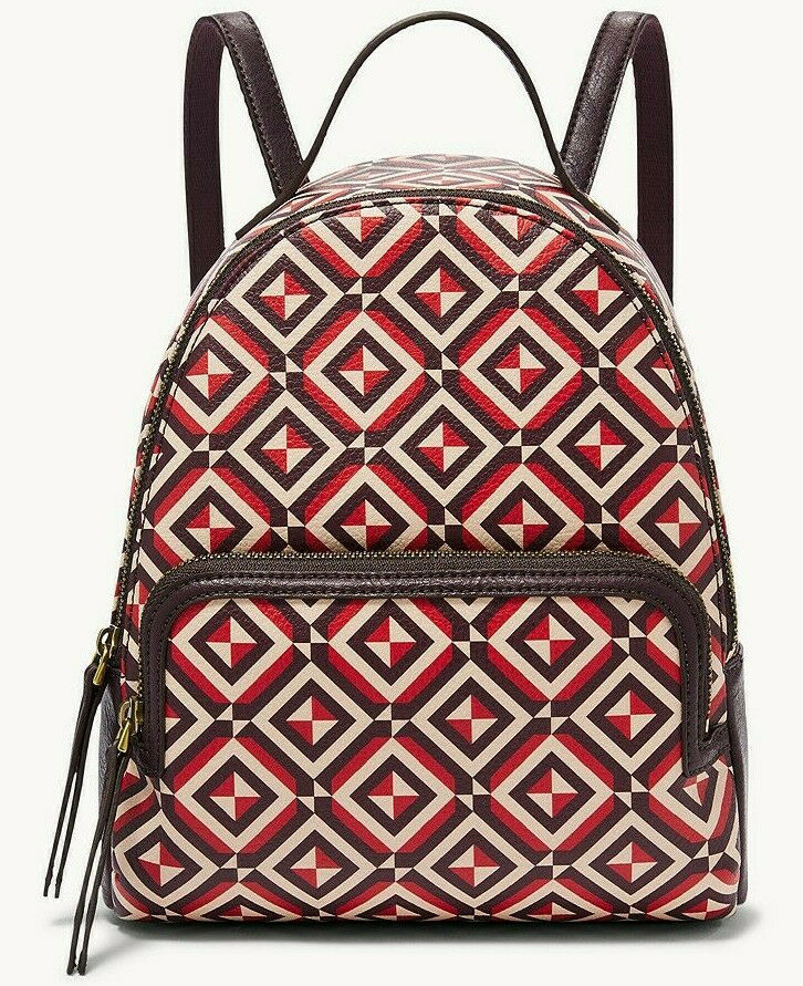 Fossil Felicity Backpack Red Multi SHB2347995 Brass Hardware NWT $148 Retail FS