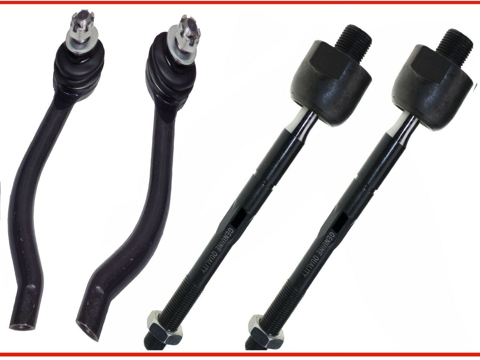4pc 20072012 for Nissan Altima Inner Outer Tie Rod Set Tie Rod Linkages