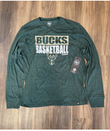 Milwaukee Bucks Basketball NBA Green Long Sleeve Shirt Size Medium Champ... - $34.64