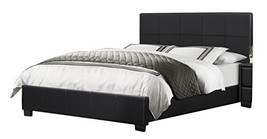 Homelegance Lorenzi Faux Leather Upholstered Platform Bed, King, Black - $742.19