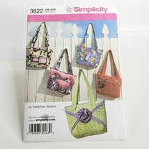 Simplicity 3822 Tote Bag Purse Patterns by Faith Van Zanten Size 9.5&quot; x 12&quot; - $8.91