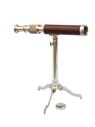 Brass/Wood Telescope on Stand 17 -Vintage Telescope - Small Brass Telescope -