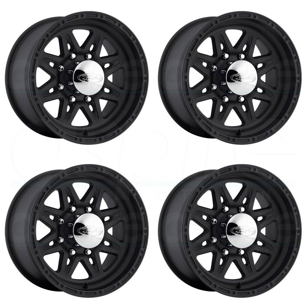 16x8 Raceline 892 Renegade 8 8x6.5/8x165.1 0 Black Wheels Rims Set(4 ...