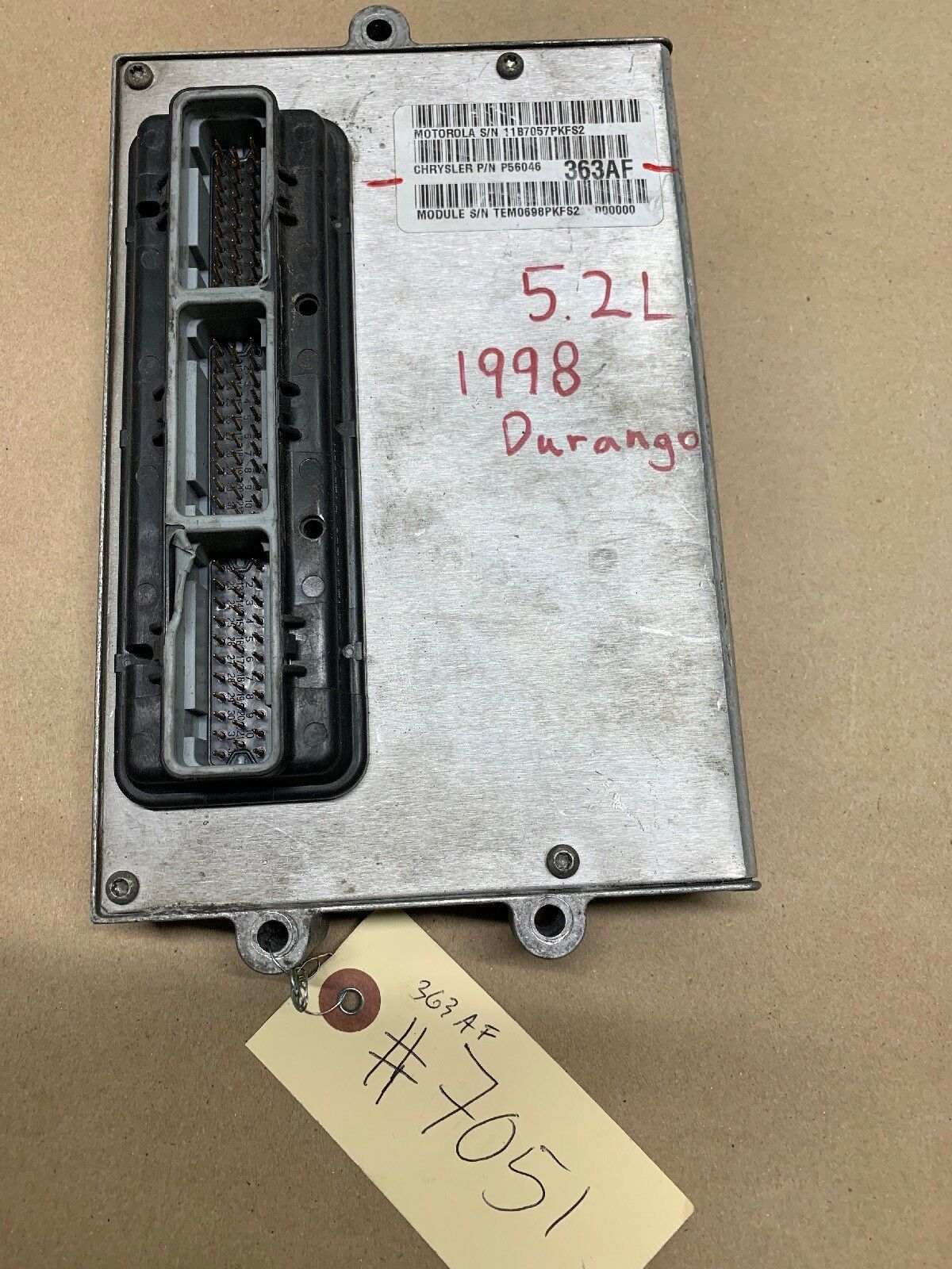 PCM ECM ECU Powertrain Control Module 1998 Dodge Durango 5.2L P56046363AF 7051 Engine Computers