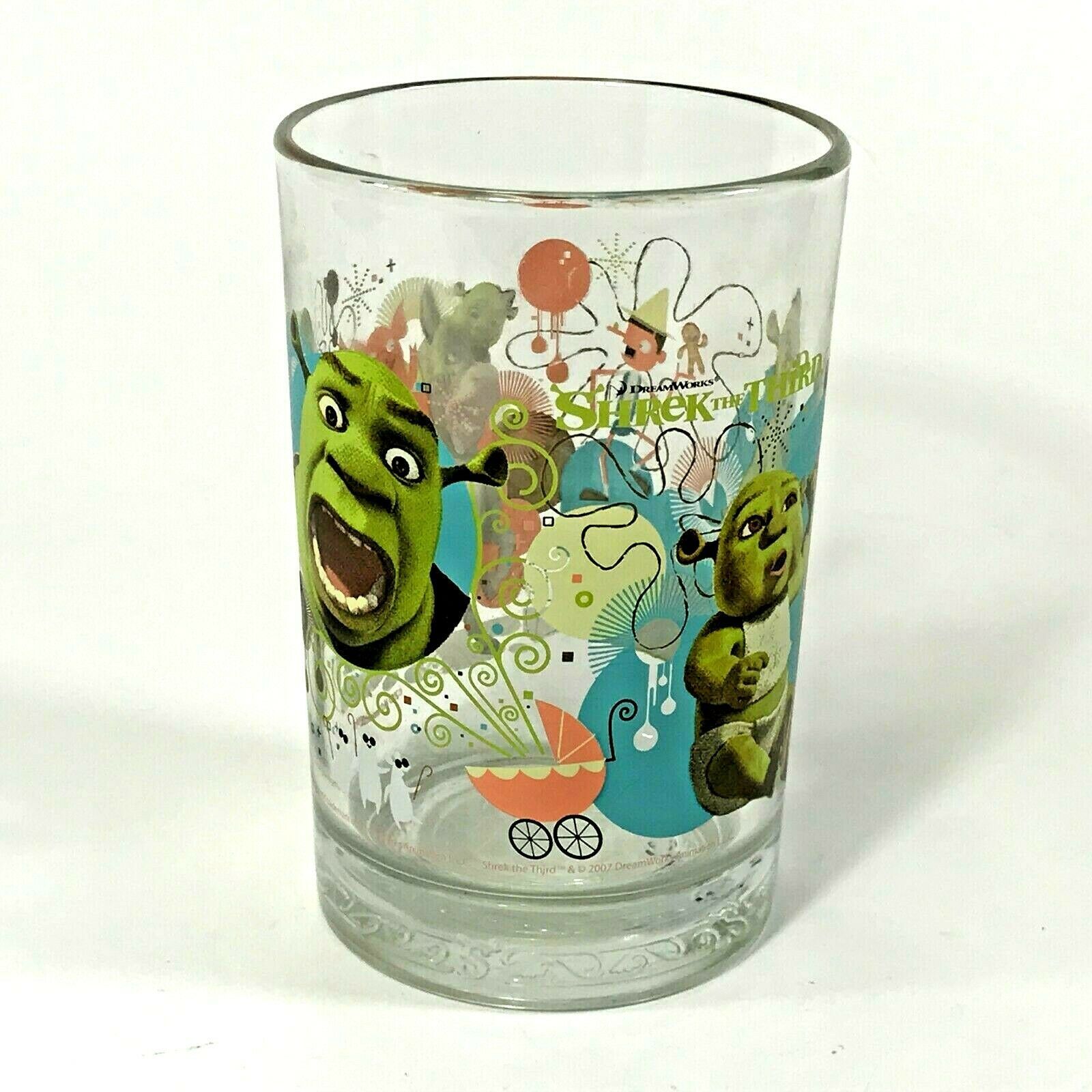 McDonalds Shrek The Thrid Glass c.2007 Drinking Glass Tumbler Mugs & Cups