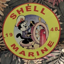 Vintage 1948 Shell Marine Gasoline Fuel 'Felix The Cat' Porcelain Gas-Oil Sign - $125.00
