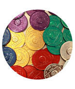 Bulk Lot 30 Aluminum Colored AA Medallions 5 Each Months 1 2 3 6 9 Month... - $19.99