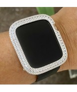 Bling Apple Watch Series 4/5 Face Bezel Cubic Case Cover Silver 44 MM - $82.46