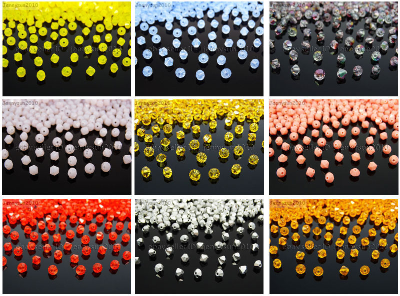 100Pcs Top Quality Czech Crystal Faceted Bicone Beads 6mm Jewelry Crafts Design