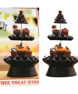 Mr. Halloween Cupcake Stand Tiered Nostalgic Black Ceramic Pumpkin Tree ... - $59.35