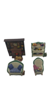 Avon Victorian Memories Miniature Furniture Collectibles Library 4 Pcs - $12.67