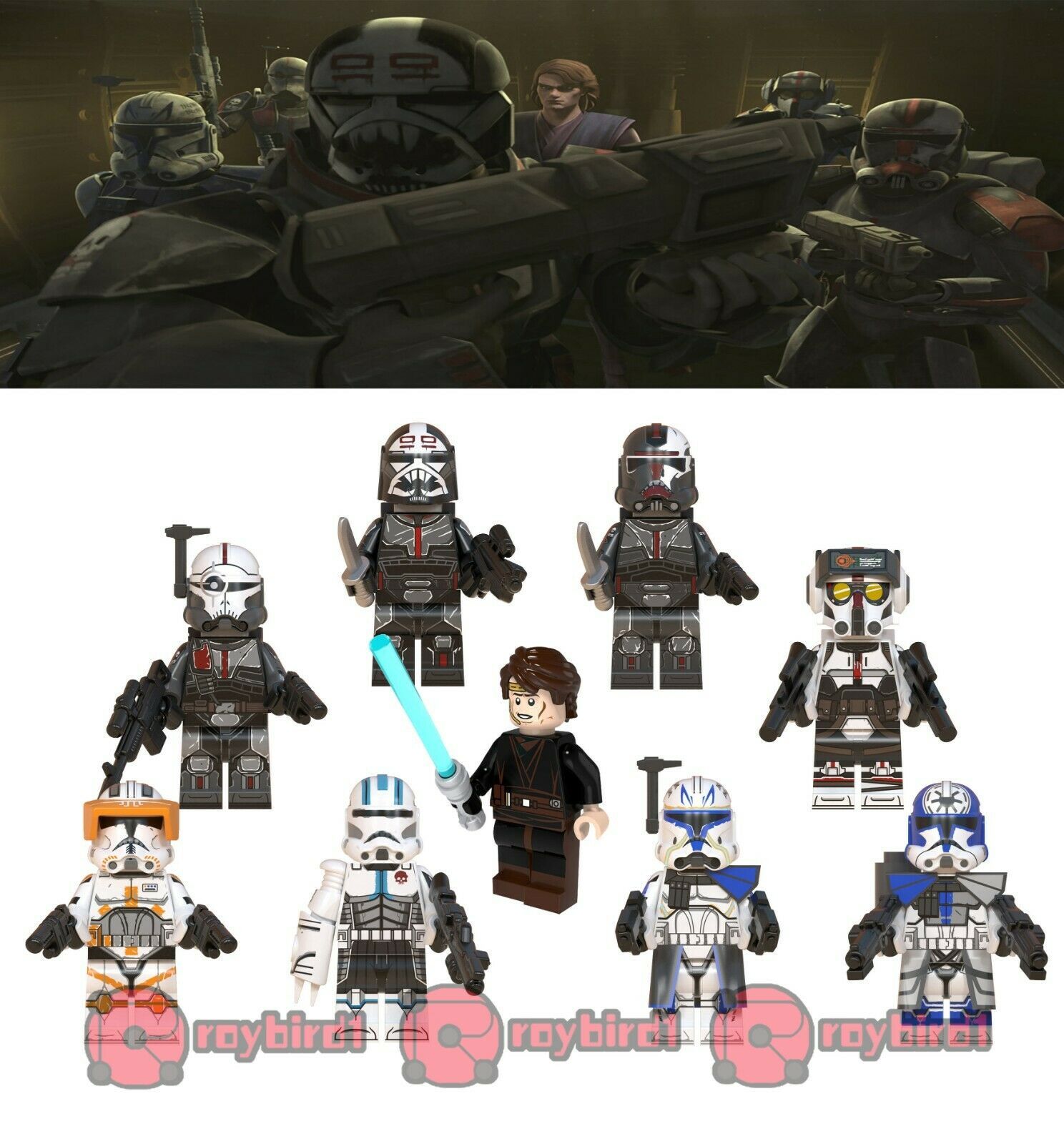 9Pcs Clone Force 99 The Bad Batch Cody Rex Star Wars Clone Wars ...