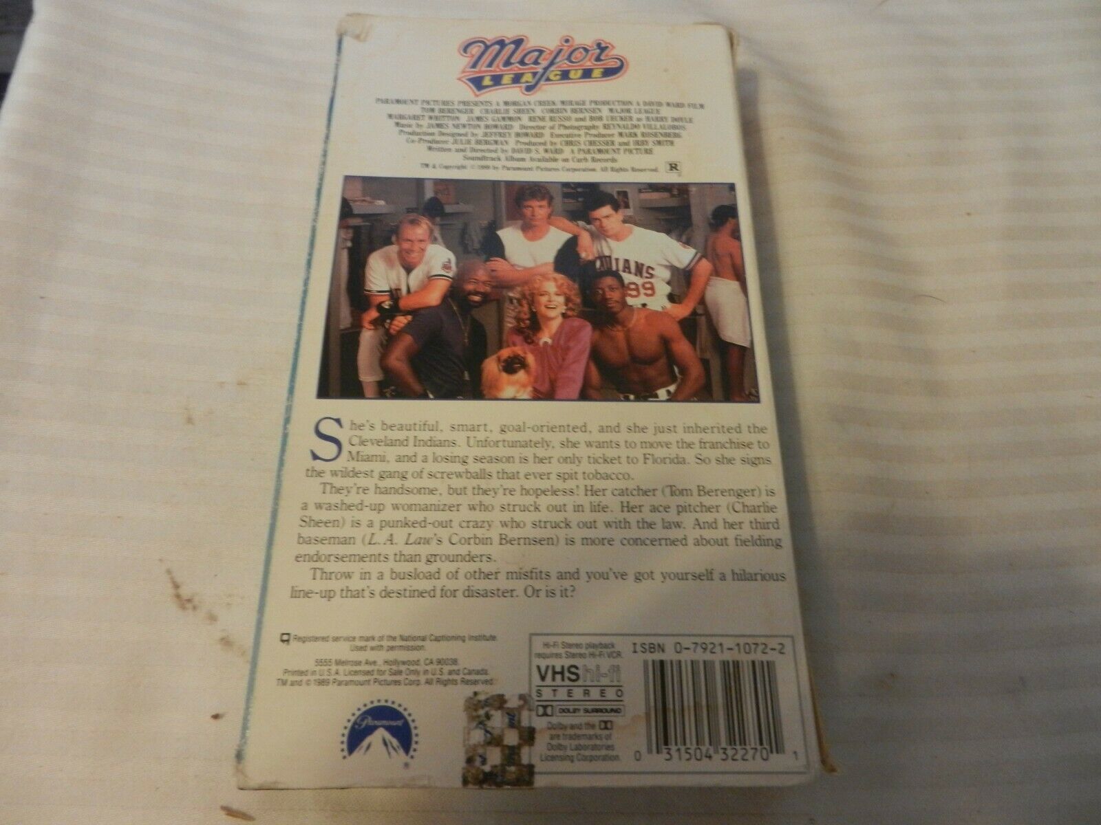 Major League (VHS, 1997) Charlie Sheen, Tom Berenger, Corbin Bernsen ...